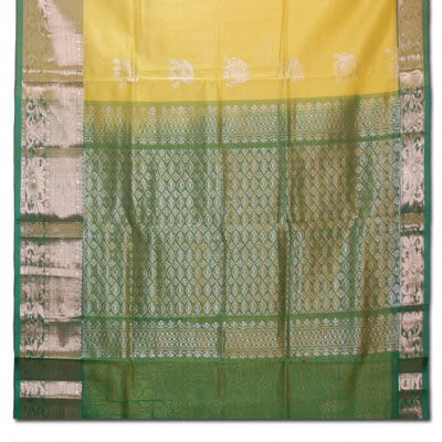 "Pure Venkatagiri Seiko Saree - Kalaneta yellow color HSNM-52 - Click here to View more details about this Product